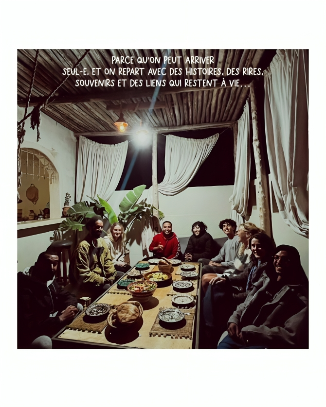 Parce qu'on peut arriver seul-e et on repart avec des histoires, des rires, souvenirs et des liens qui restent à vie.
